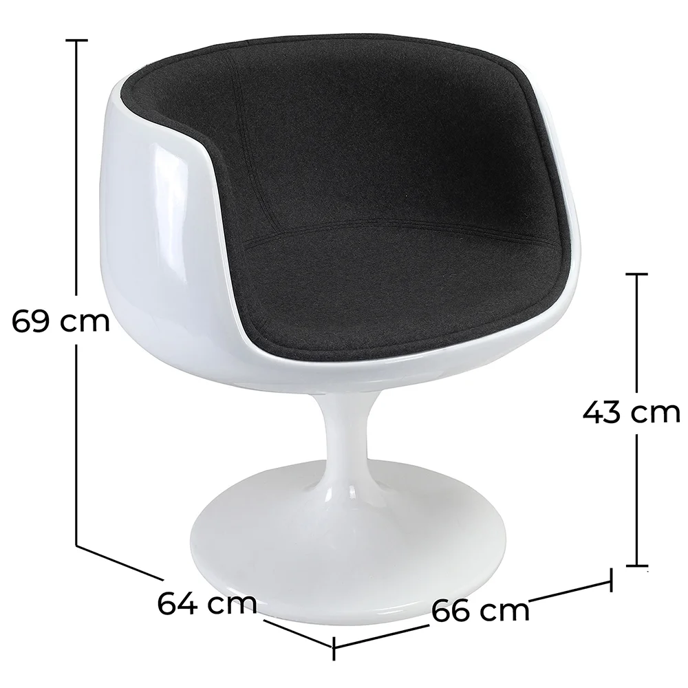 Krzesło do salonu - białe krzesło designerskie - tapicerowane tkaniną - Geneva image 10