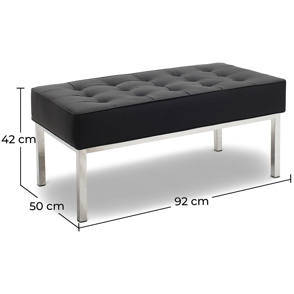 Ławka designerska - 2 miejsca siedzące - Tapicerowana w skórze - Konel image 10