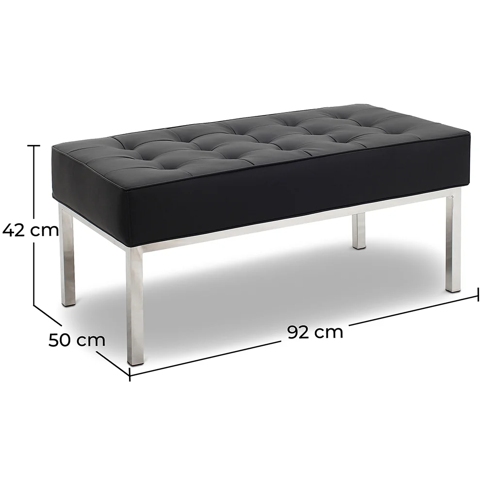 Designerska ławka - 2 miejsca - tapicerowana skórą - Konel image 10