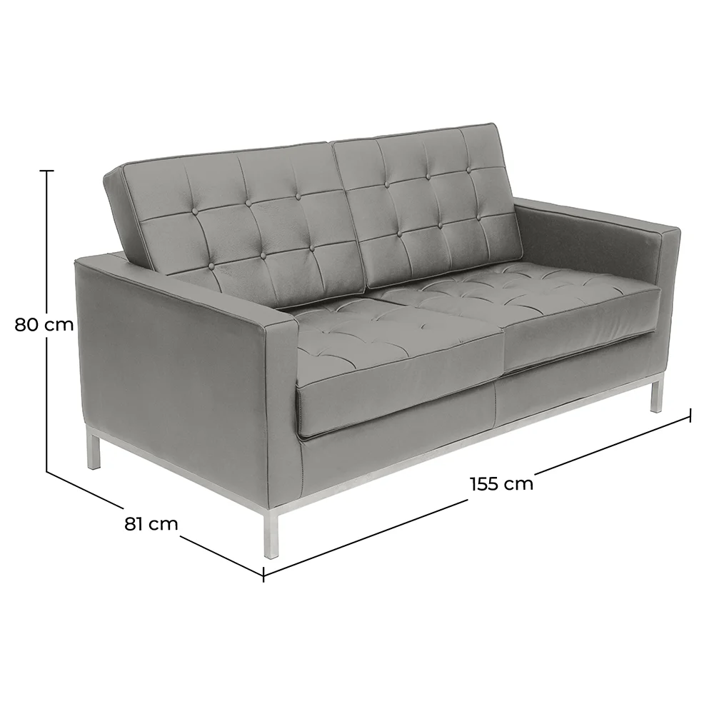 Sofa tapicerowana skórzana - 2 osobowa - Konel image 10