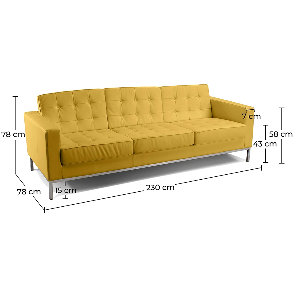 Sofa z tapicerką skórzaną - 3-miejscowa - Konel image 10