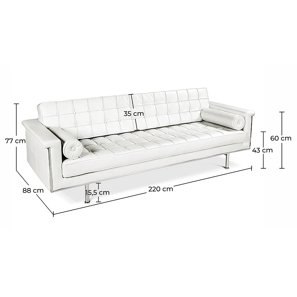 Sofa 3 osobowa - Tapicerowana w Skórze - Cel image 10