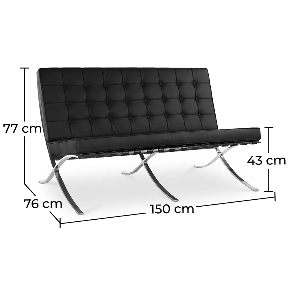 Sofa skórzana tapicerowana - 2 osobowa - Town image 10