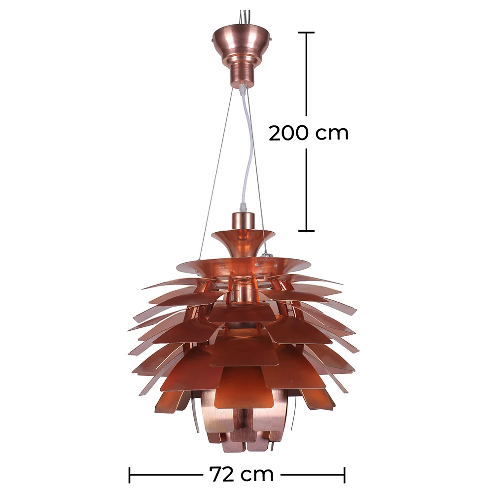 Lampa sufitowa z brązu - lampa wisząca w stylu karczocha - duża - Atrich image 10