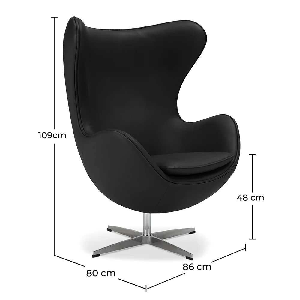 Fotel z podłokietnikami - Tapicerowany skórą patentową - Egg Design - Brave -. image 10