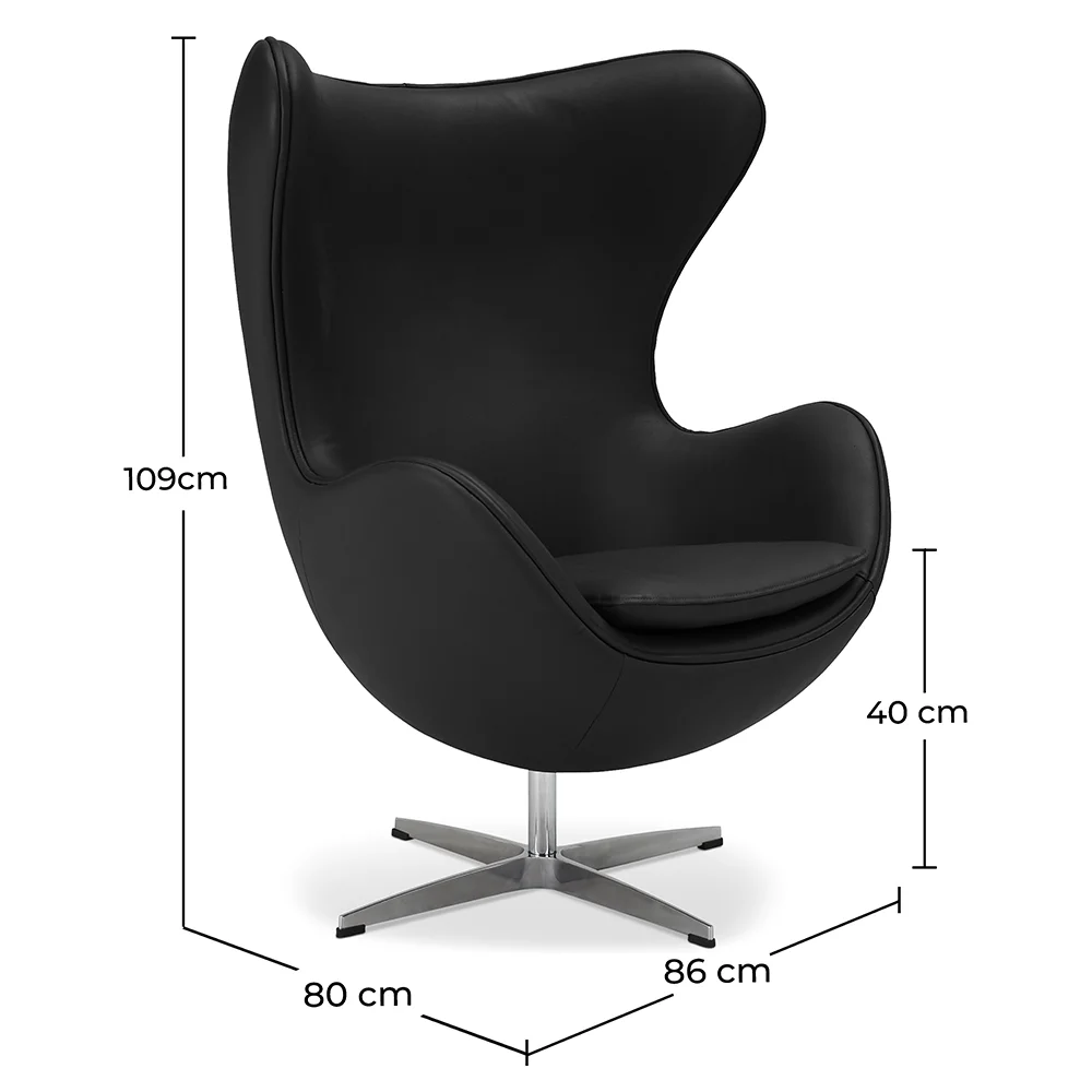 Fotel z podłokietnikami - Skórzana tapicerka - Egg Design - Brave - Eny image 10