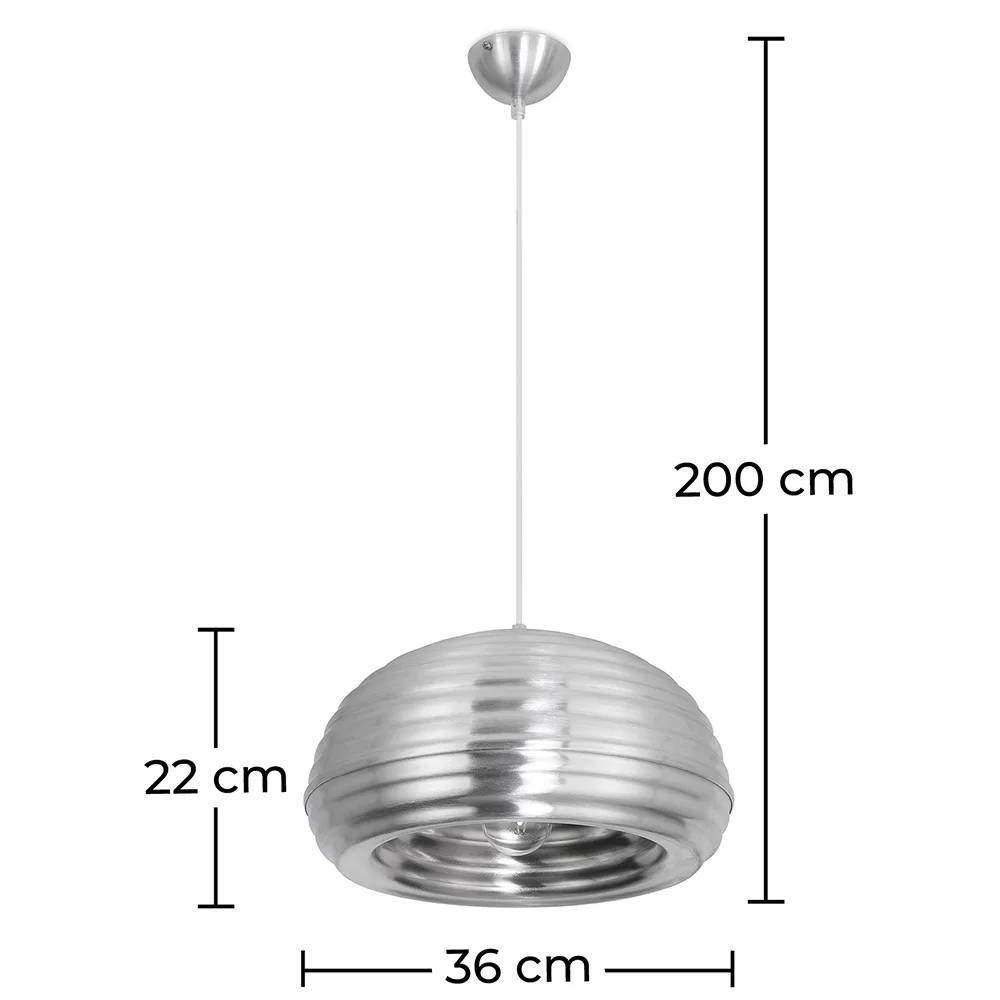 Lampa sufitowa - lampa wisząca w kolorze srebrnym - Spelunking image 10