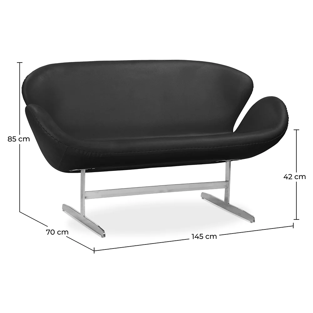 Sofa zakrzywiona - Tapicerowana w skórze - 2 miejsca - Svin image 10