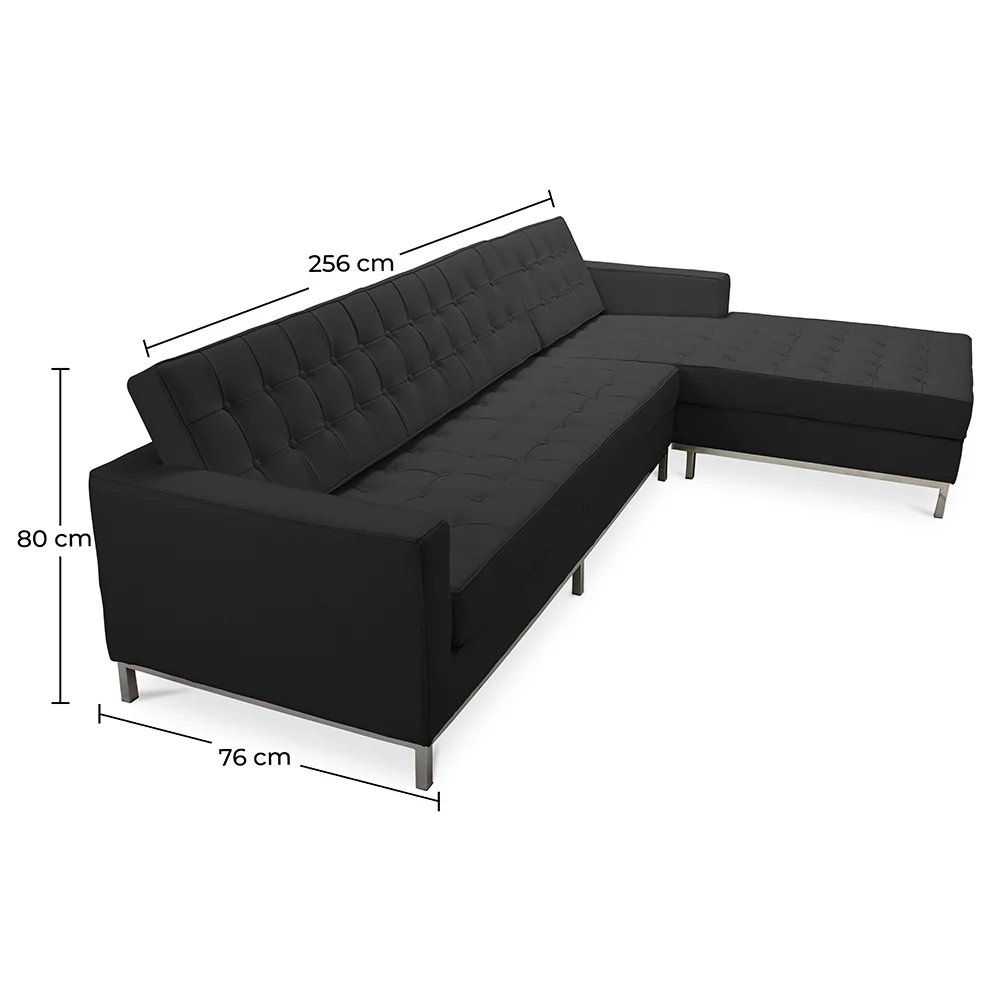Designerski salonik z kanapą - tapicerowany w skórze - Sama image 10