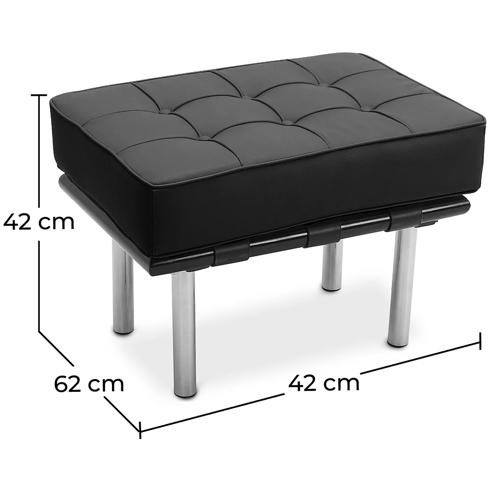 Skórzany, tapicerowany podnóżek - Barcel image 10