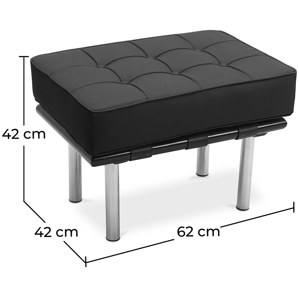 Skórzany, tapicerowany podnóżek - Barcel image 10