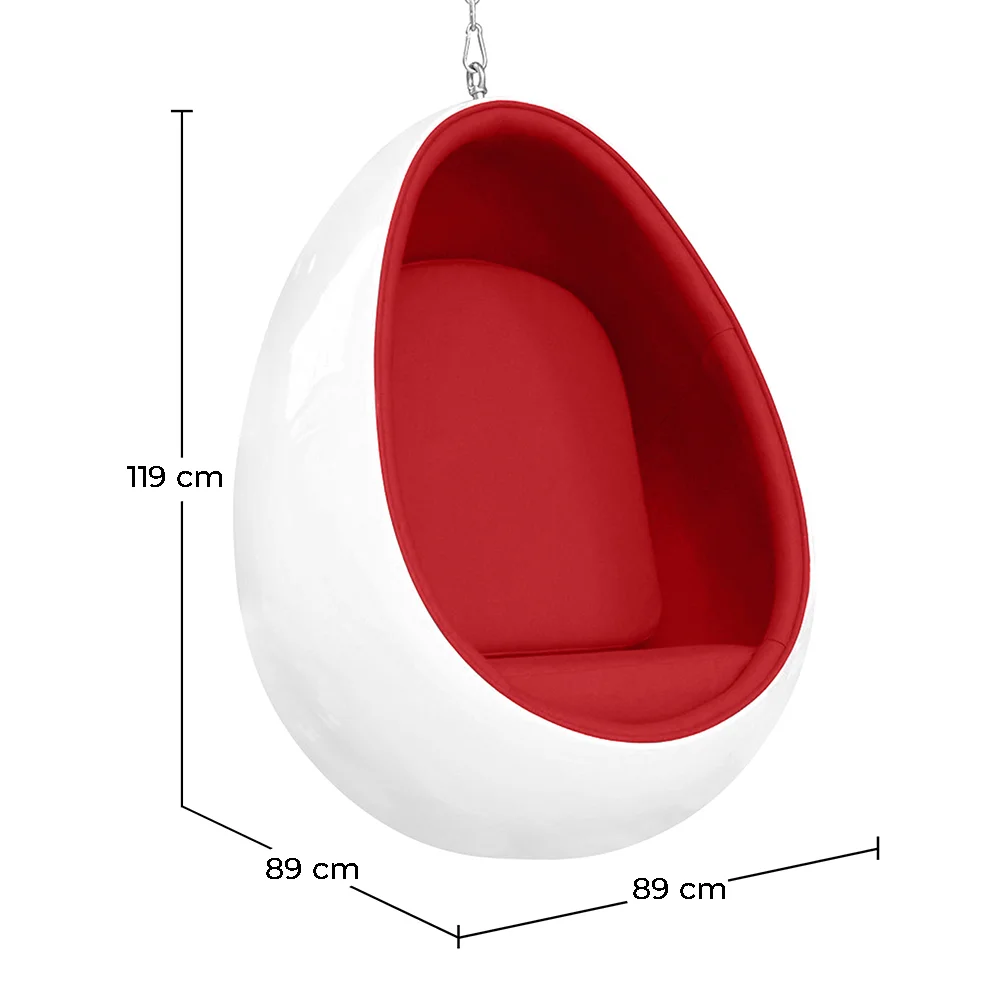 Designerski fotel wiszący Egg - tapicerowany tkaniną - Eny image 10