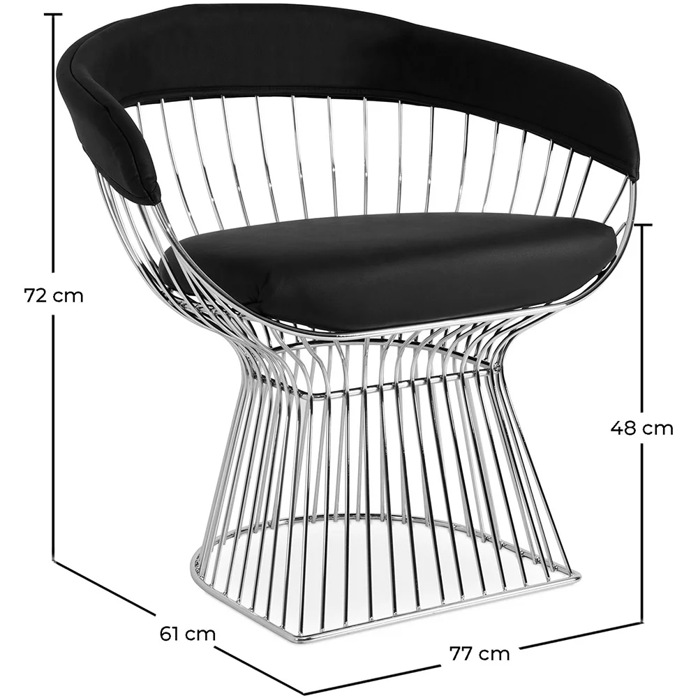 Krzesło do jadalni z podłokietnikami - Skóra i metal - Barrel image 10