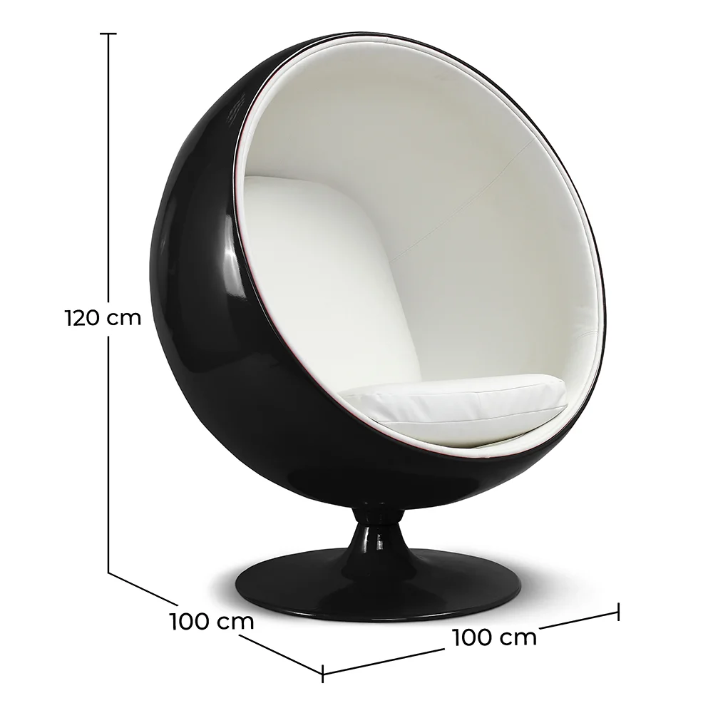 Fotel Ball Design - Tapicerowany w skórze - Baller image 10
