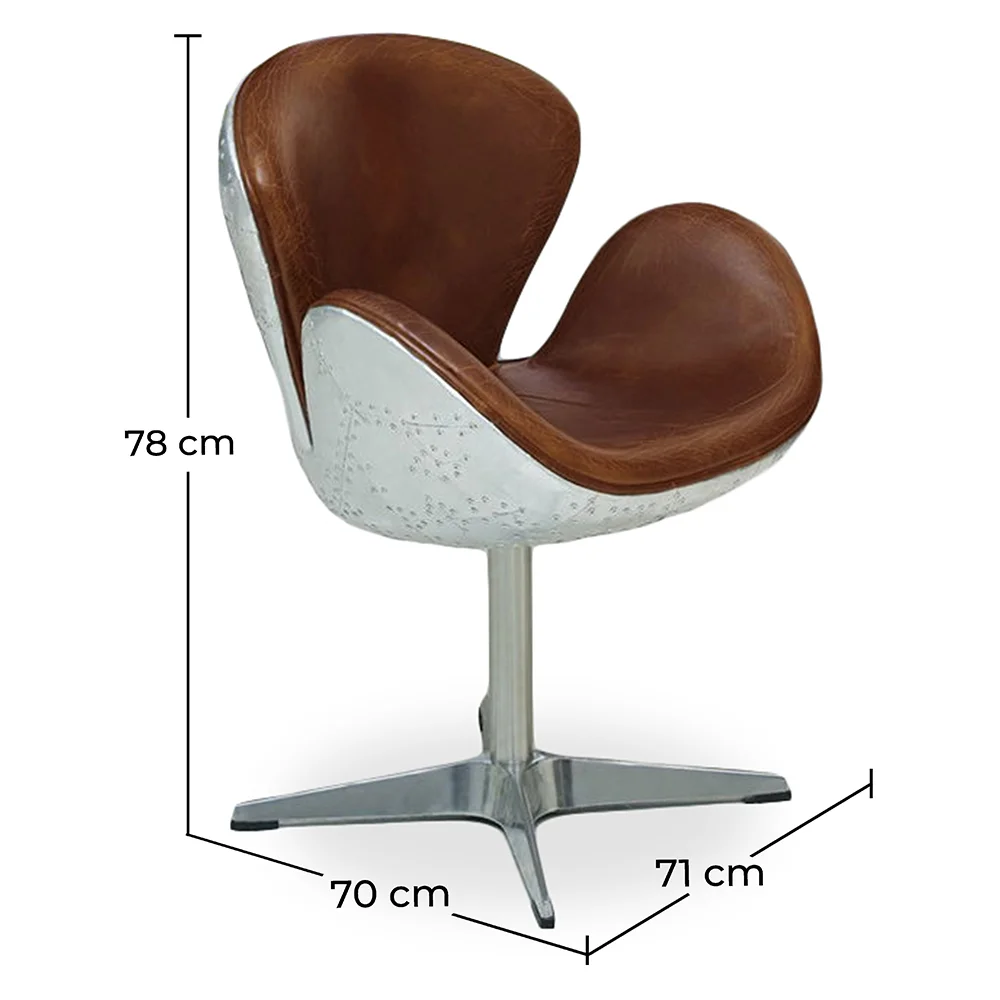Fotel z podłokietnikami - Aviator Style - skóra i metal - Aviator image 10