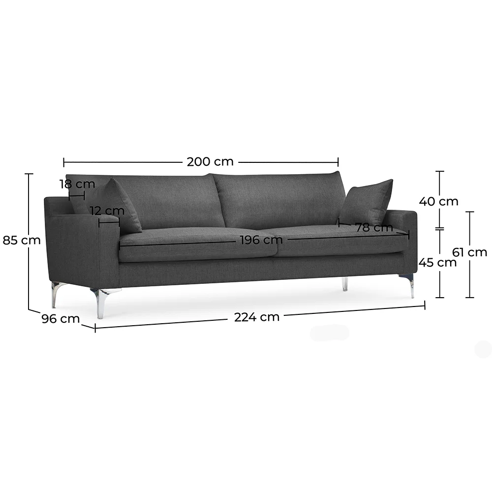 Sofa 3 osobowa - Tapicerowana w tkaninie - Uza image 10