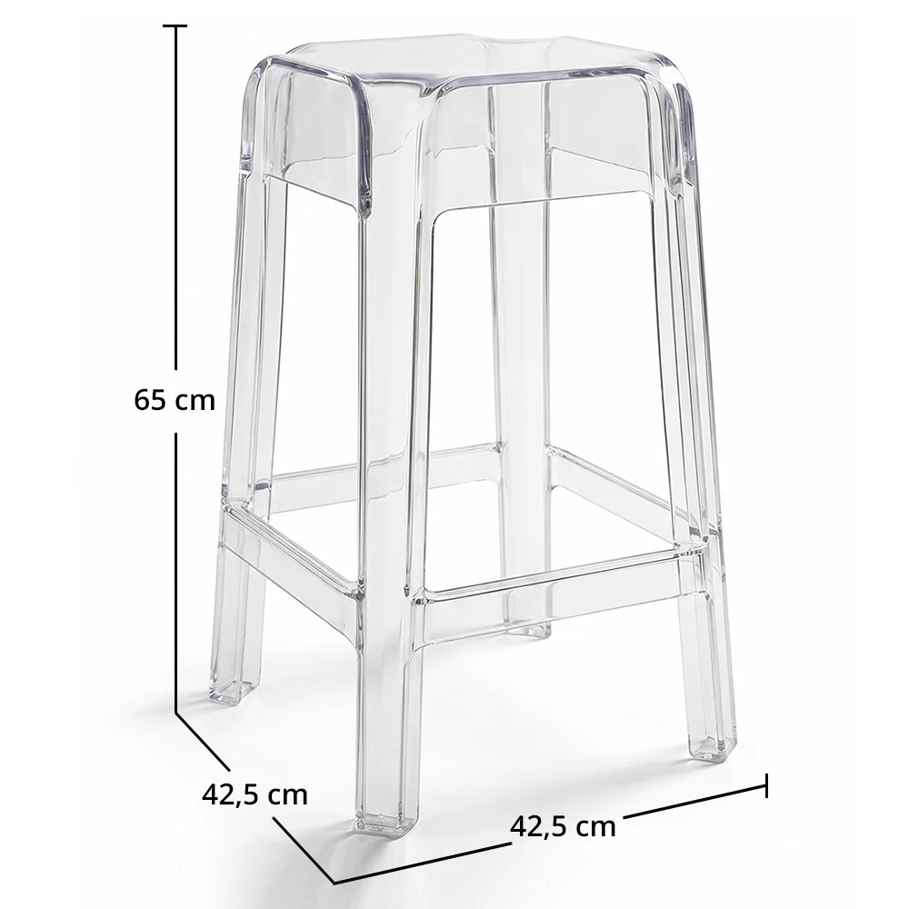 Transparentny stołek designerski - 65 cm - Victoria Queen image 10