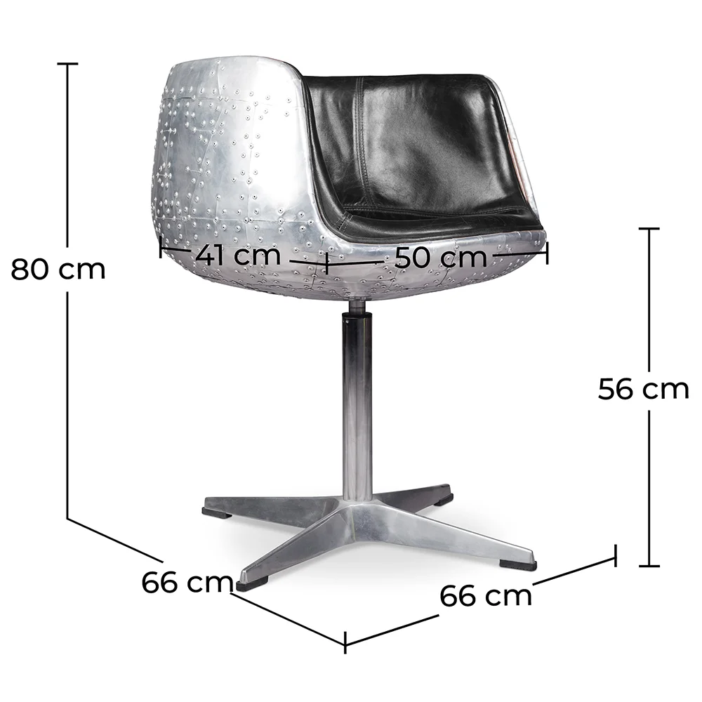 Krzesło do salonu - Designerskie krzesło - Skóra i metal - Koniak image 10