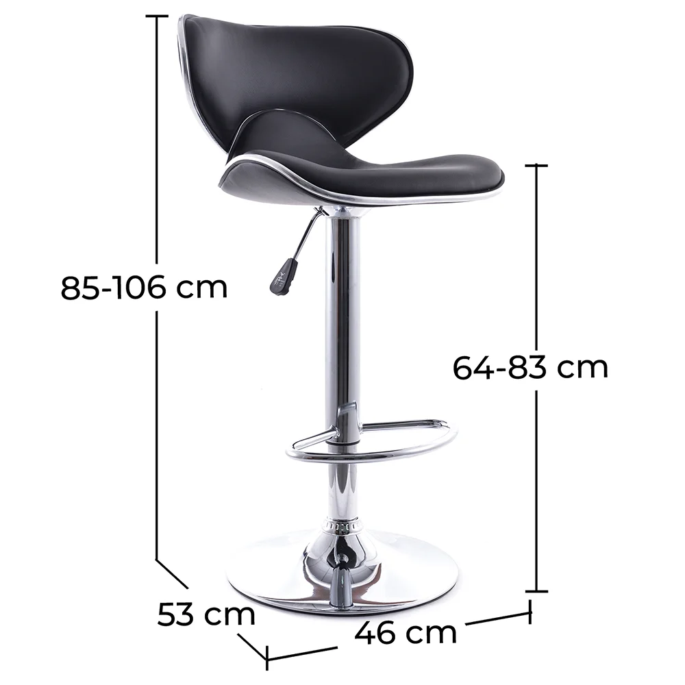 Obrotowy stołek barowy z oparciem - Curve Back image 10