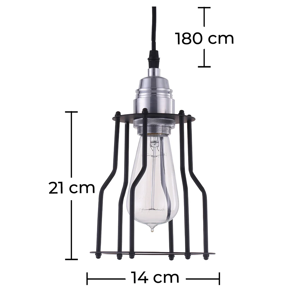 Retro lampa sufitowa - Lampa wisząca w designie klatki - Jail image 10