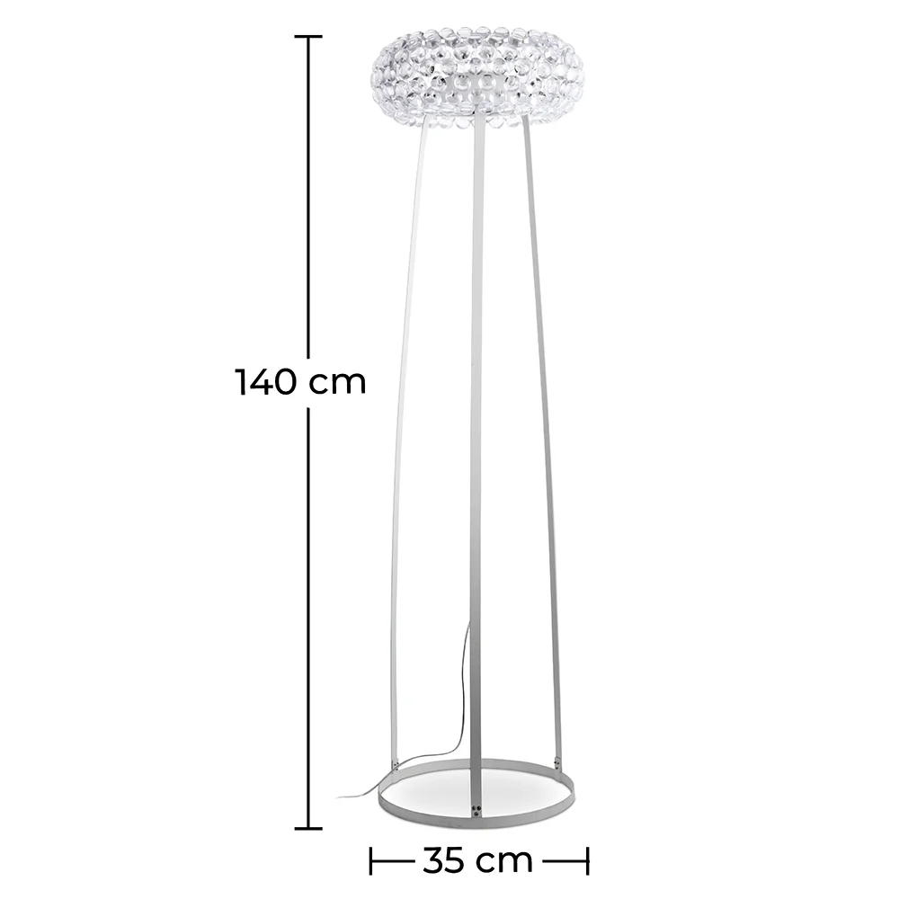 Lampa podłogowa - Lampa do salonu - Kryształowe przyciski - Savoni image 10