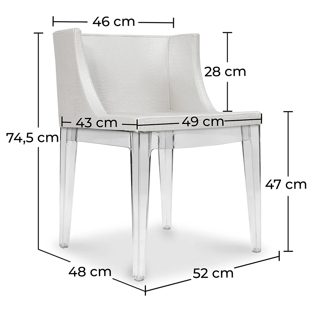 Krzesło do Jadalni w Designie - Przezroczyste Nogi - Mila image 10