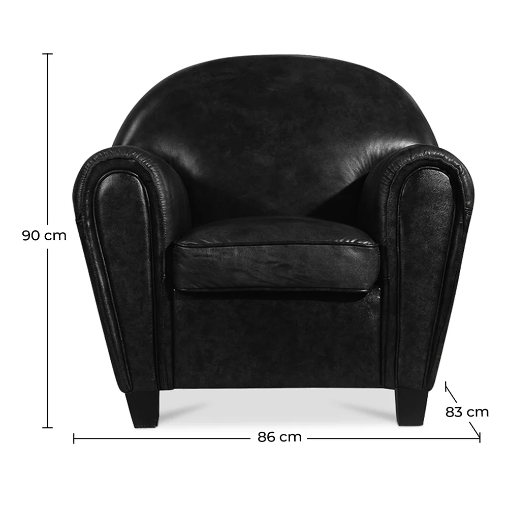 Fotel z podłokietnikami - tapicerowany w skórze - Club image 10