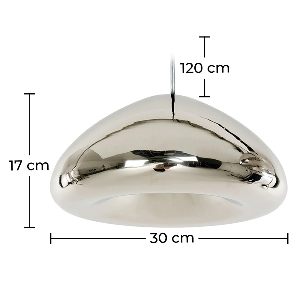 Lampa sufitowa - lampa wisząca - chromowany metal - 30 cm - Nullify image 10
