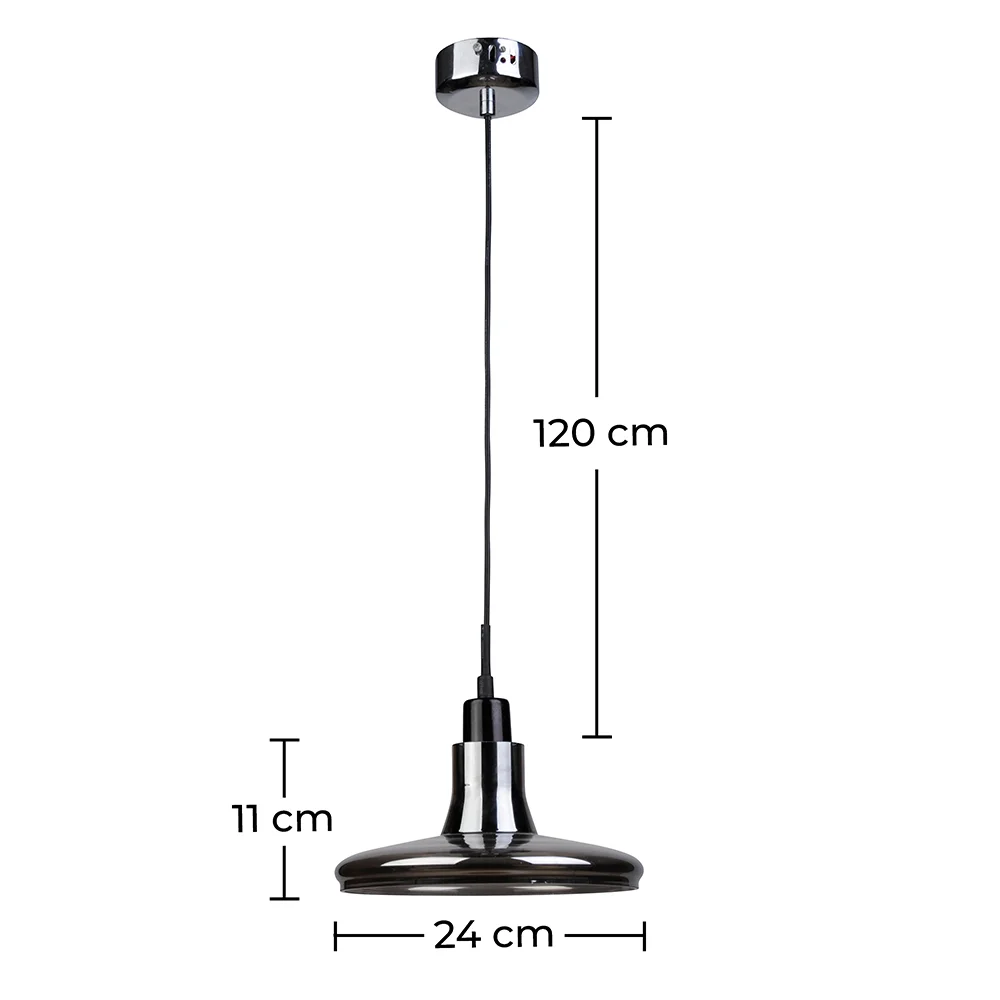 Lampa sufitowa - lampa wisząca z metalu chromowanego - Blake image 10