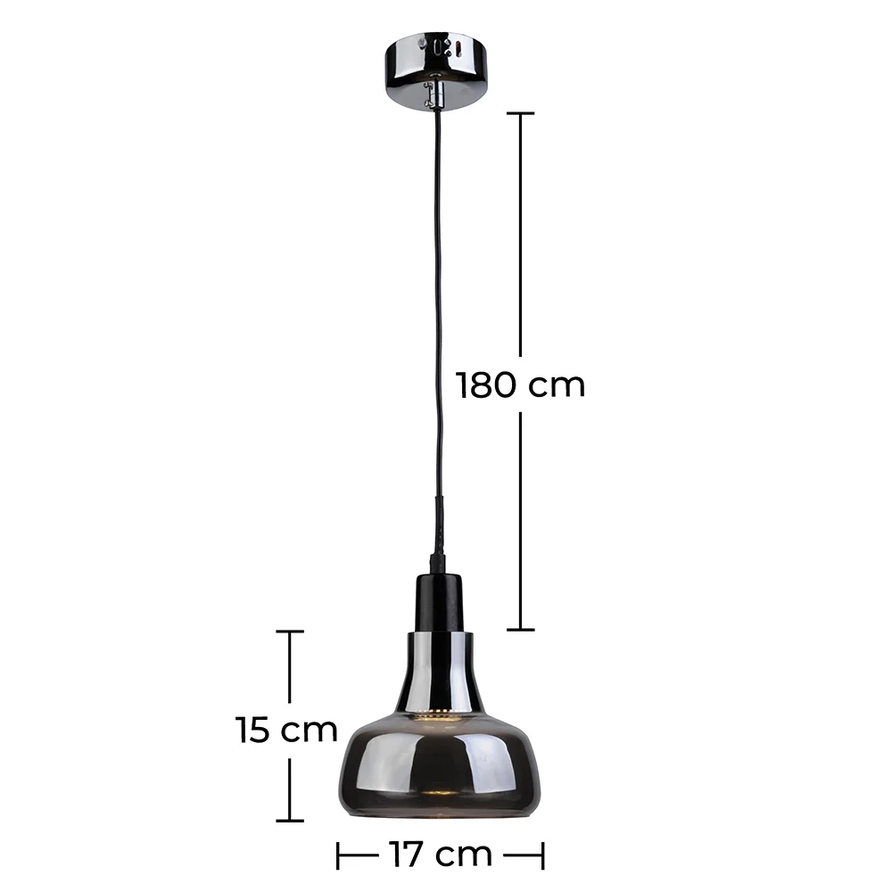 Lampa sufitowa - Lampa wisząca - Metal chromowany - Średnia - Blake image 10