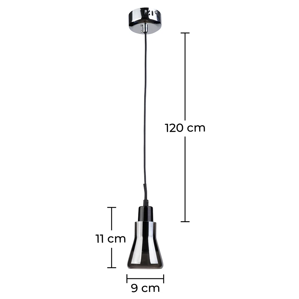 Lampa sufitowa w stylu nowoczesnym - lampa wisząca z metalu chromowanego - mała - Carter image 10
