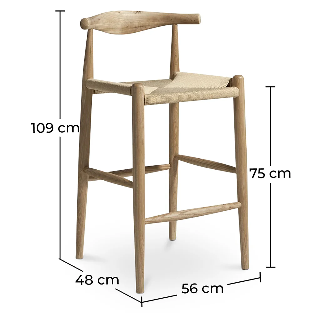 Stołek barowy Boho Bali Design - Drewno - 75cm - Elb image 10