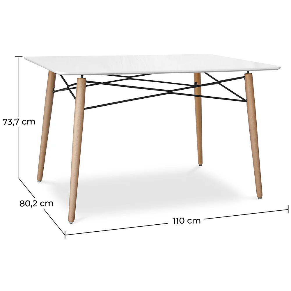 Prostokątny stół jadalny - Skandynawski Design - Drewno - 110 x 80 cm image 10