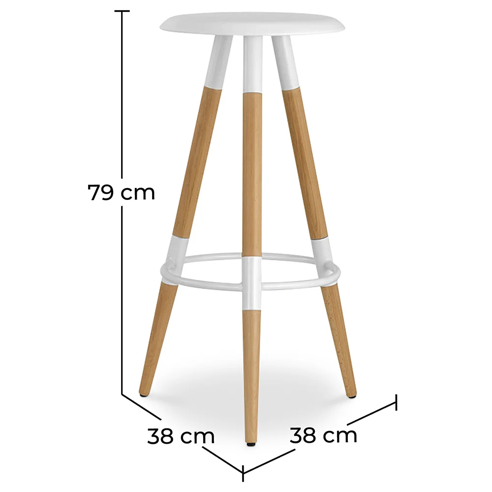 Stołek barowy drewniany - design skandynawski - Matu image 10