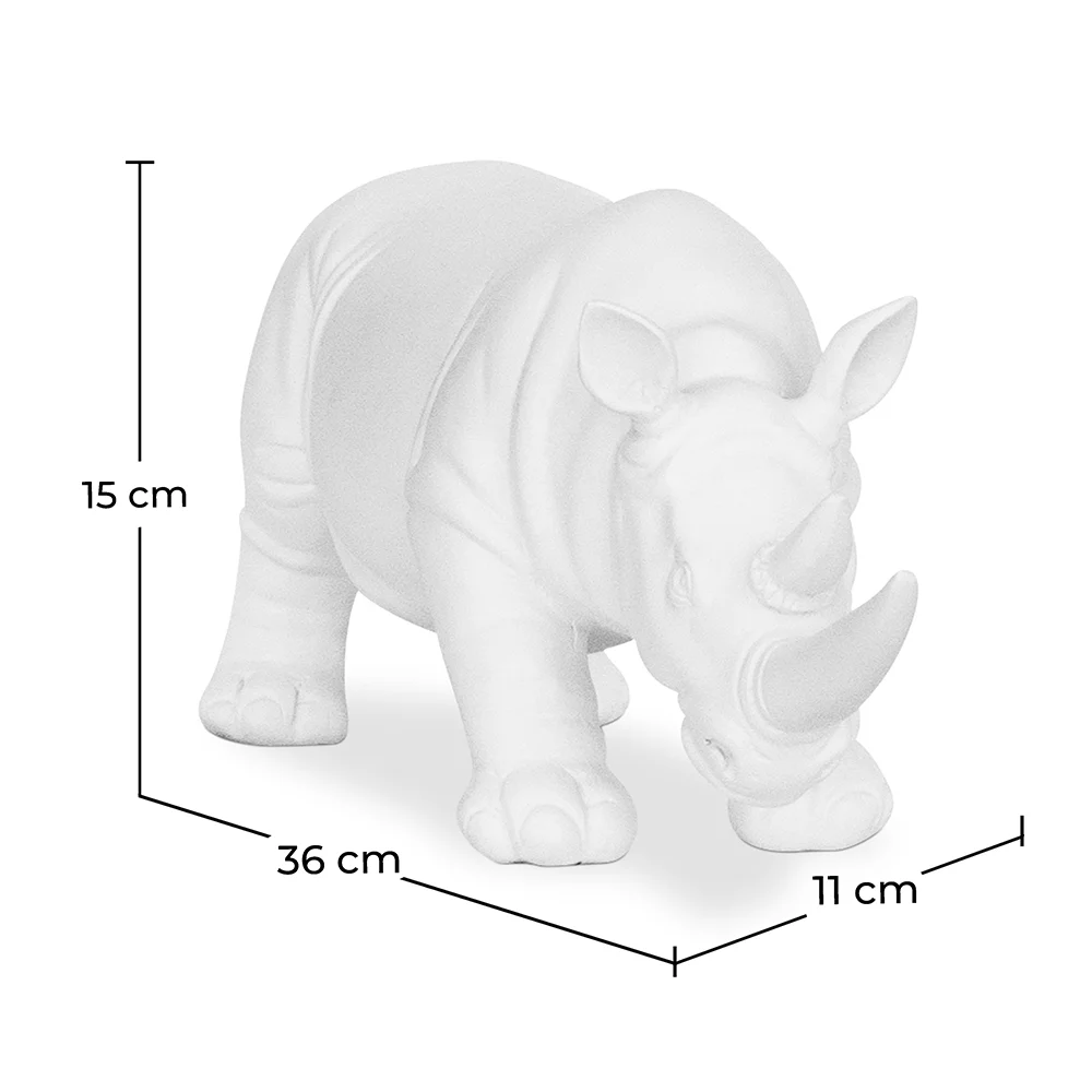 Figurka dekoracyjna Nosorożec - Matte White - Rhyn image 10