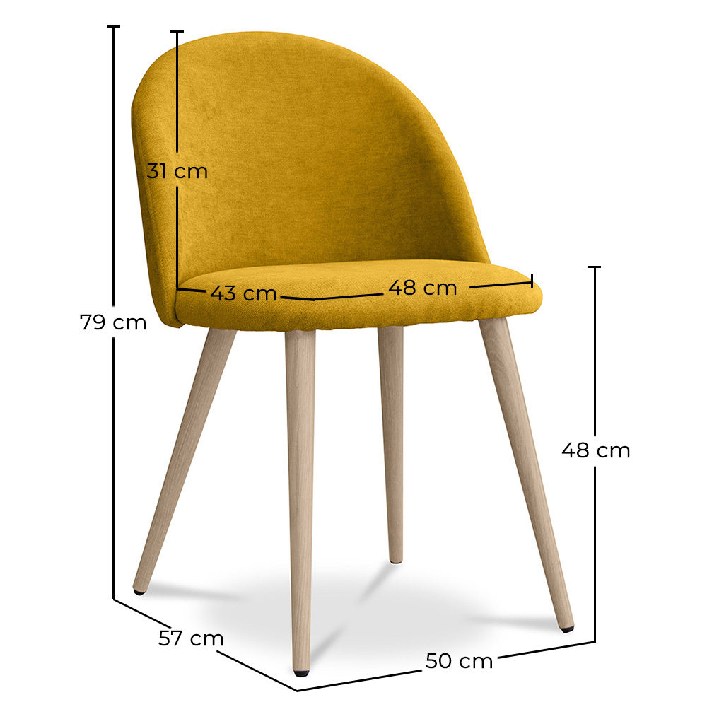 Krzesło do jadalni - tkaniną tapicerowany - Styl skandynawski - Evelyne image 10