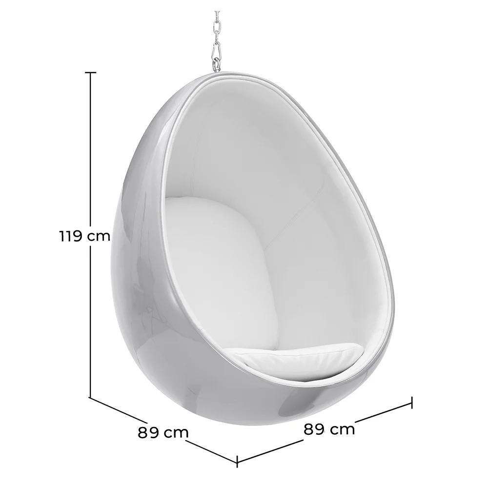 Fotel designerski z wiszącymi jajkami - tapicerowany tkaniną - Eny image 10