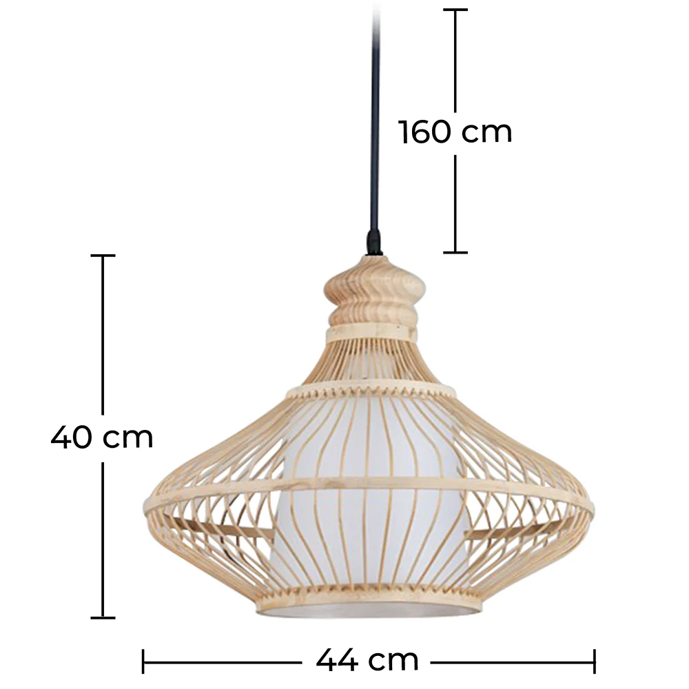 Lampa sufitowa z bambusa - lampa wisząca w stylu boho Bali - Amara image 10
