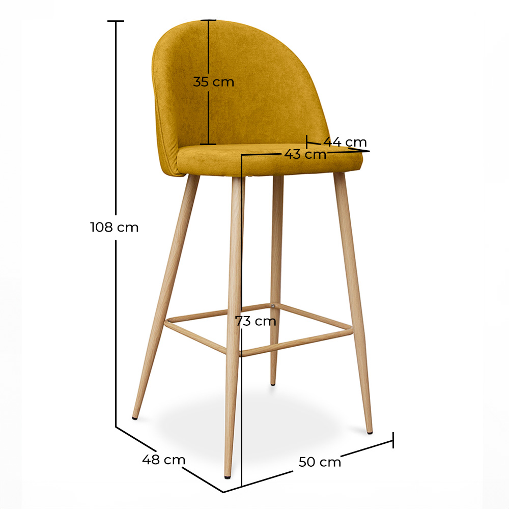 Stołek tapicerowany tkaniną - Scandinavian Design - 76cm - Evelyne image 10