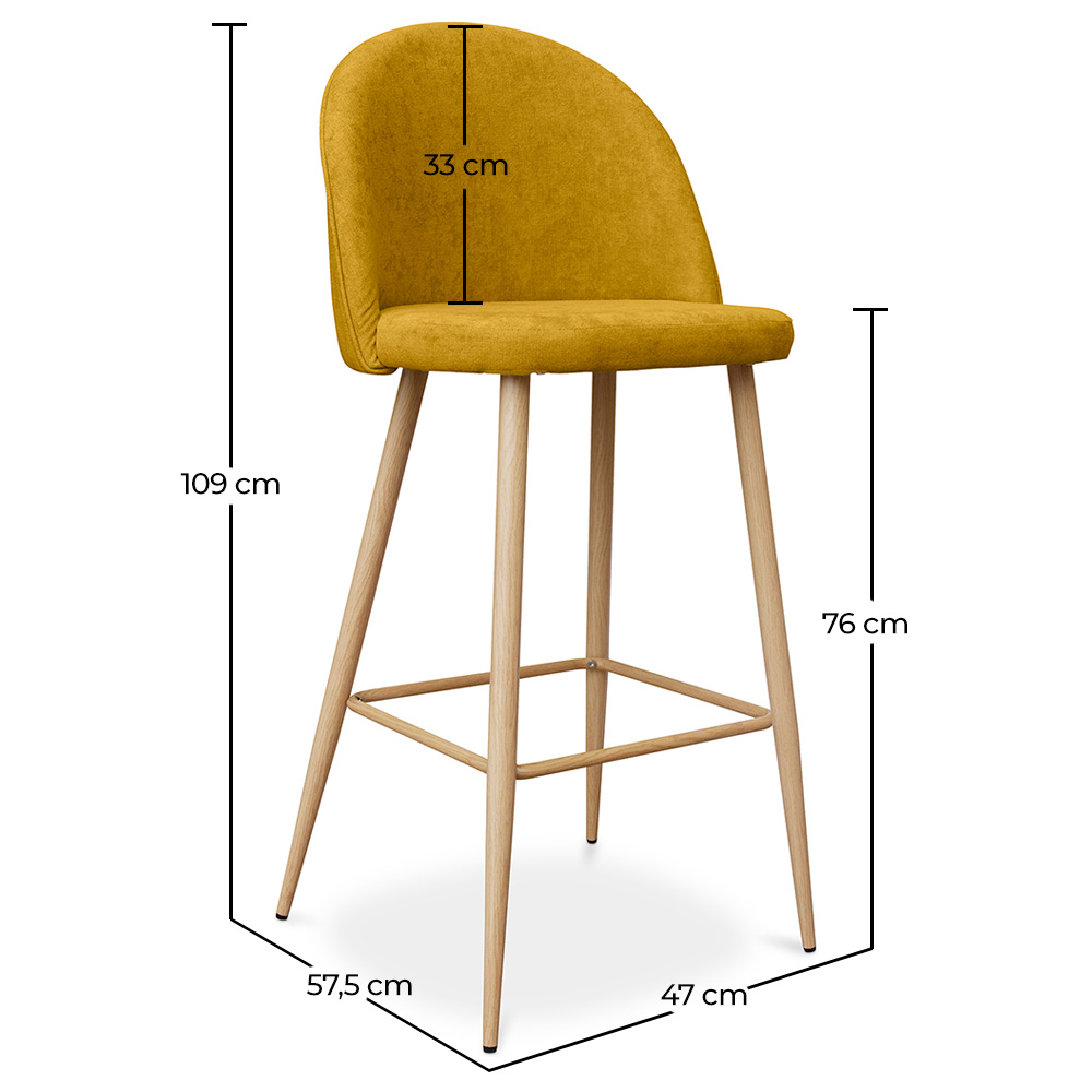 Stołek tapicerowany tkaniną - Scandinavian Design - 76cm - Evelyne image 10