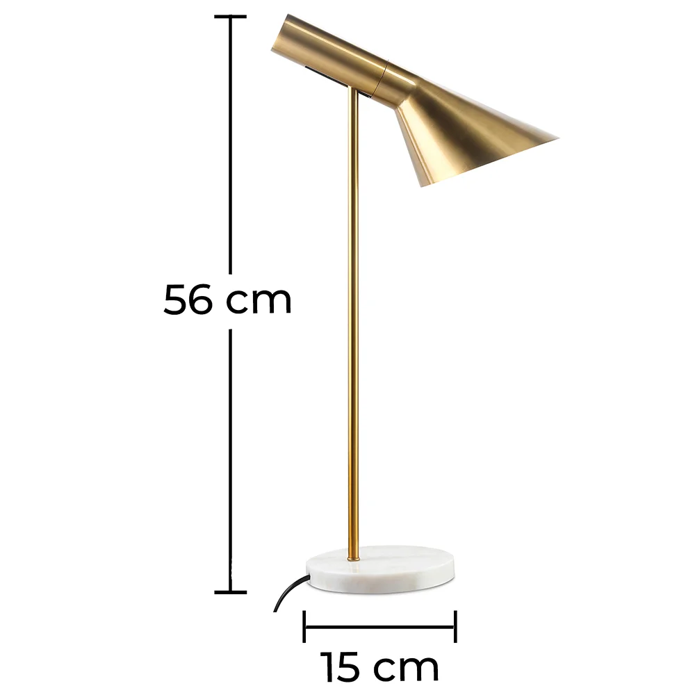 Lampa z Łapą - Lampa Biurkowa - Marmur i Metal - Celio image 10