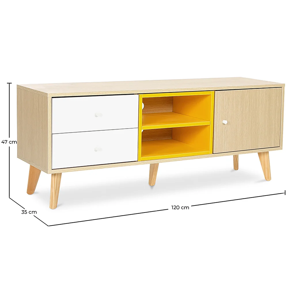 Drewniany stojak na telewizor - skandynawski design - Daven image 10