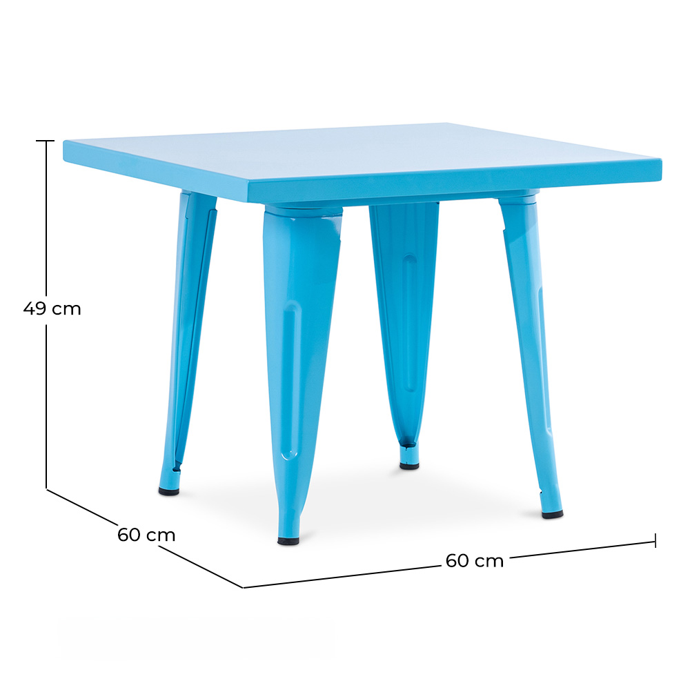 Kwadratowy stolik dla dzieci - Industrialny - Metal - 60cm - Stylix image 10