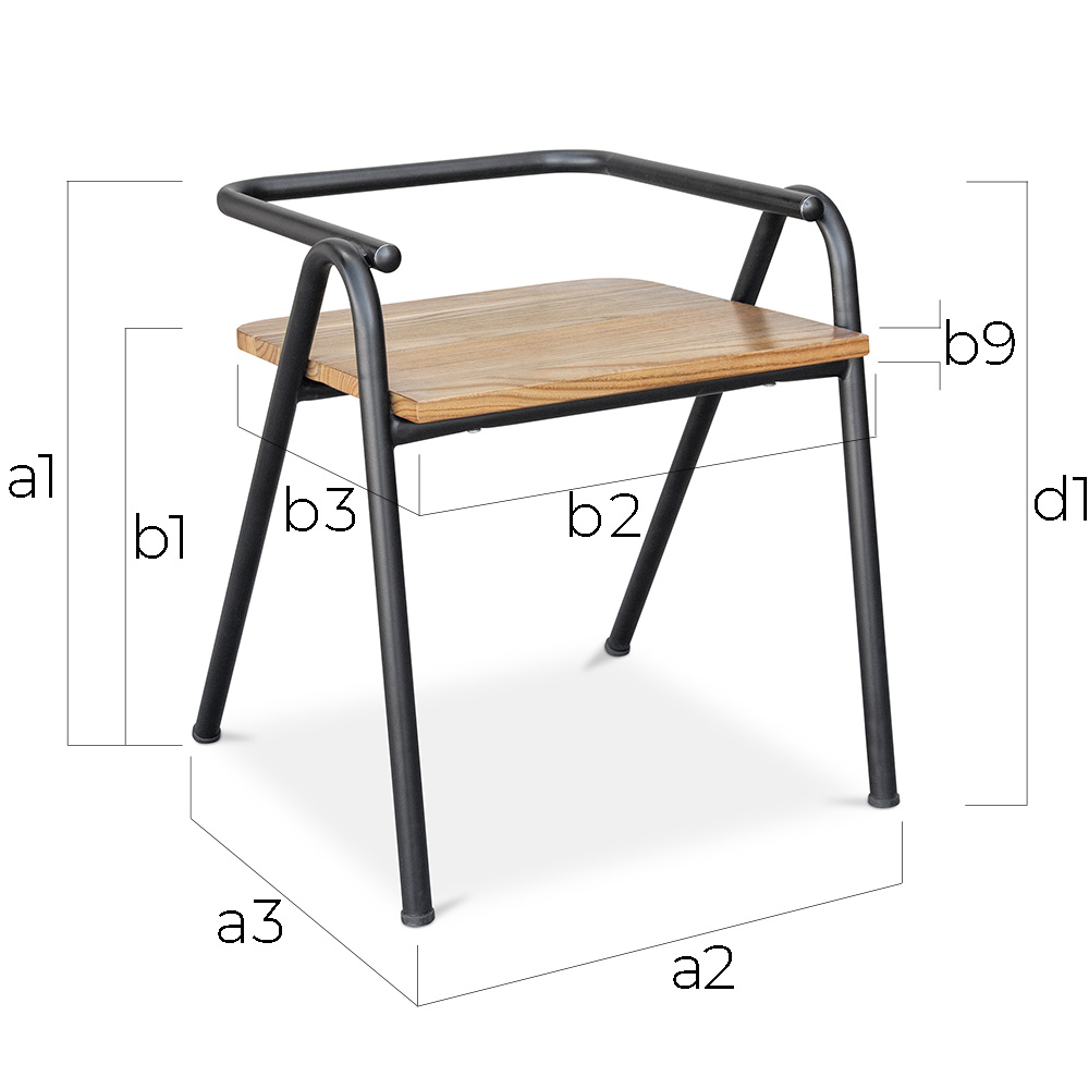 Krzesło do jadalni - Design przemysłowy - drewno i metal - Achak image 10