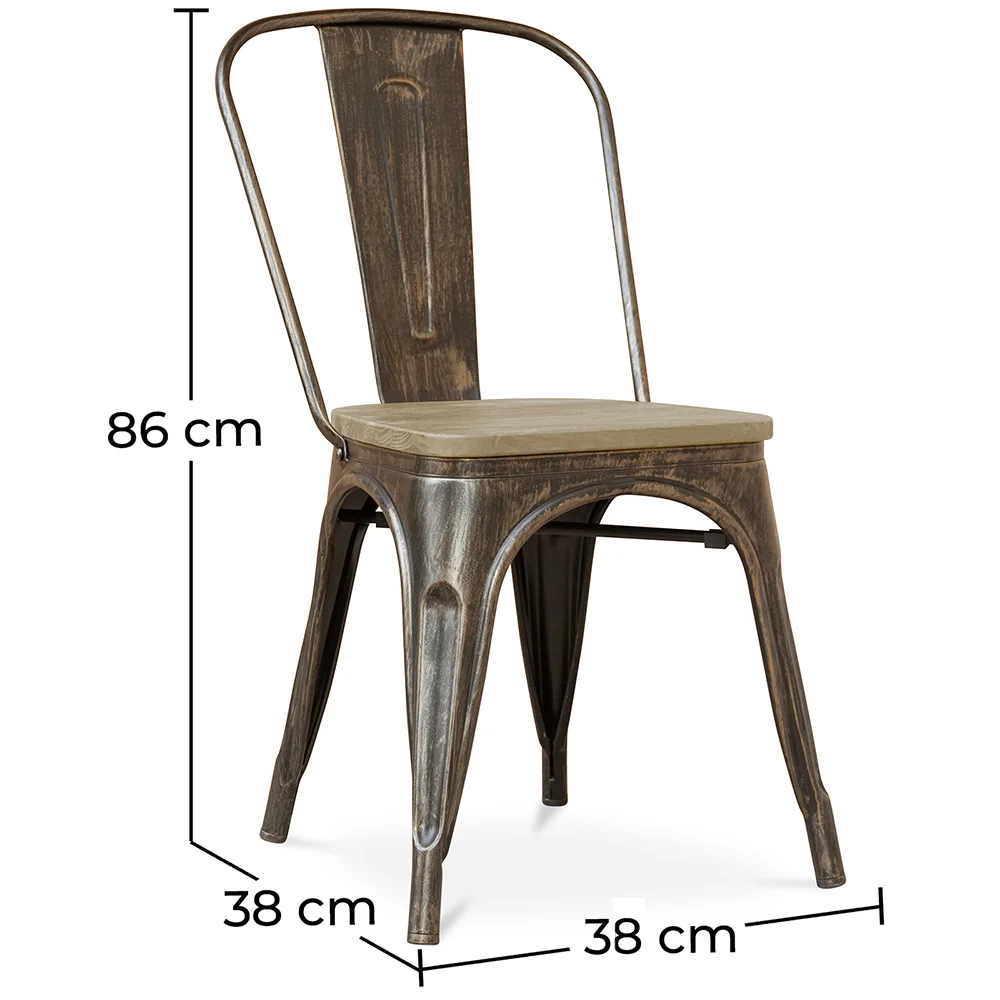 Krzesło do jadalni - Industrial Design - Wood & Steel -Stylix image 10