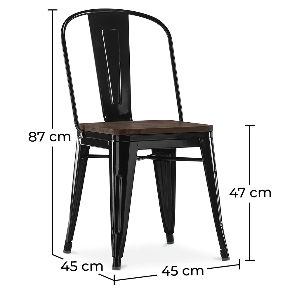Krzesło do jadalni - Design przemysłowy - drewno i stal - Stylix image 10