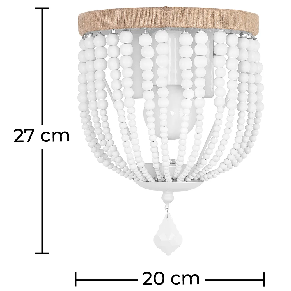 Lampa ścienna - Styl Boho - Drewniane kule - Kanda image 10