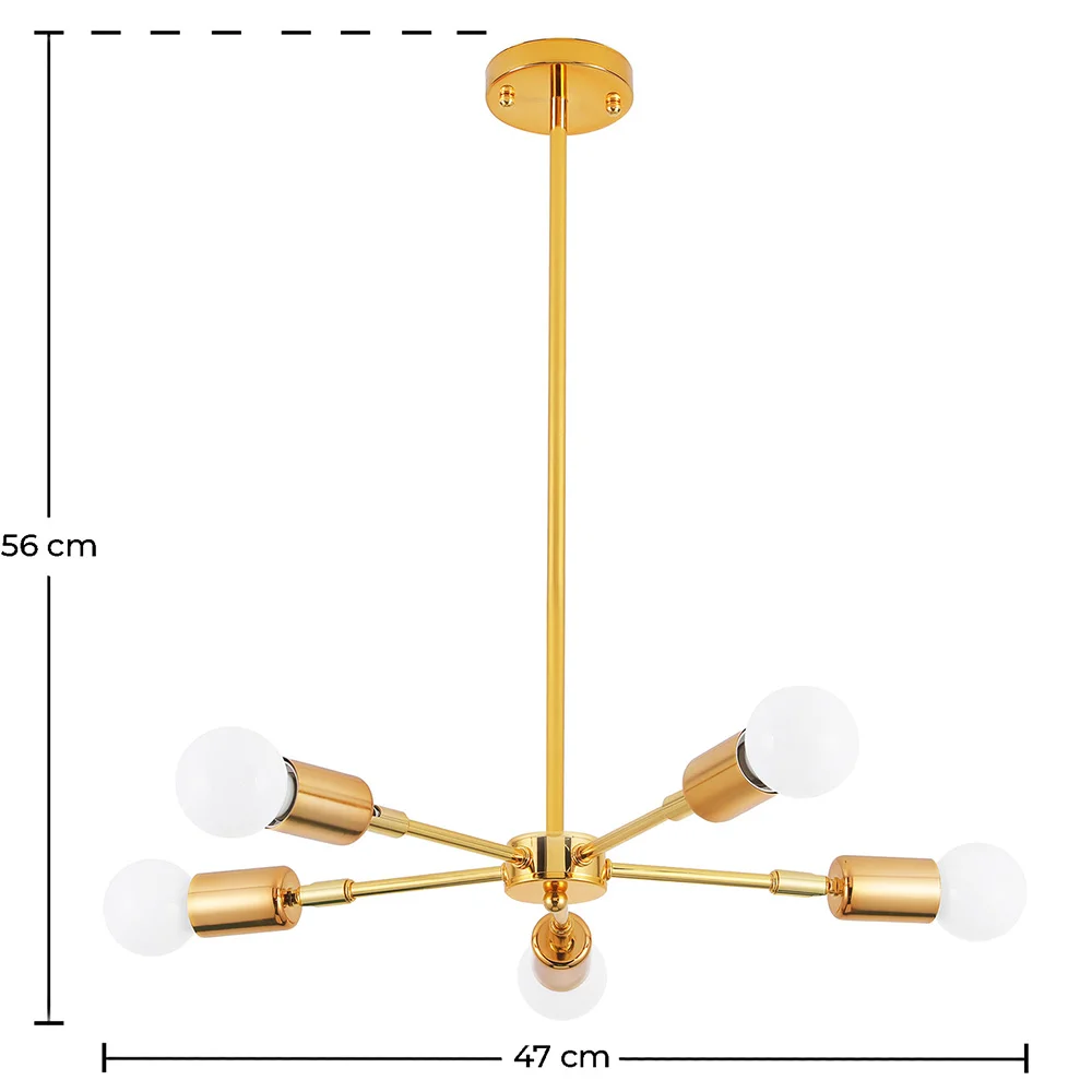 Lampa sufitowa - Lampa wisząca w stylu nowoczesnym - 5 ramion - Tristan image 10
