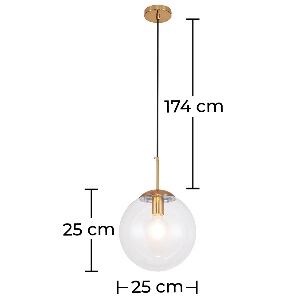 Lampa sufitowa w kształcie kuli - lampa wisząca z kryształami - Alvis image 10