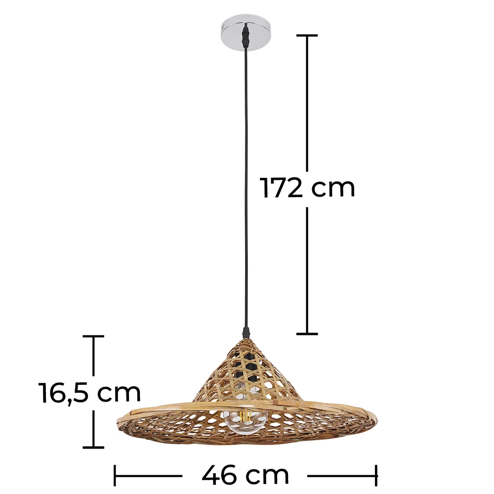 Lampa sufitowa z bambusa - Lampa wisząca w stylu boho Bali - Flora image 10